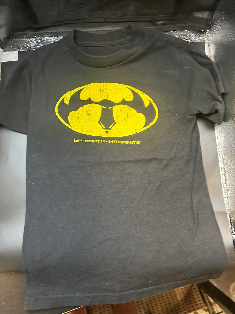 Kids Black Short-Sleeve Tee with Yellow Graphic